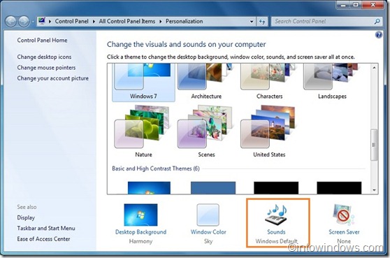 personalizar los sonidos de Windows 7