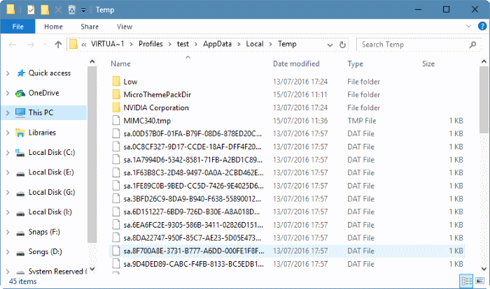 Elimine de forma segura archivos temporales en Windows 10 paso 7