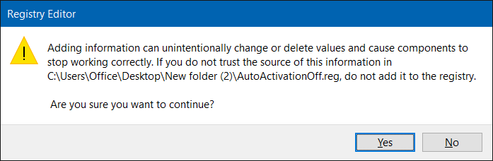 desactivar la activación automática en Windows 10 paso 5