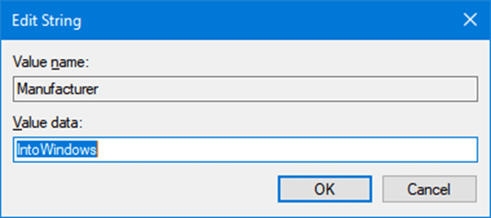 Cambiar el logotipo y la información de OEM en Windows 10 pic4