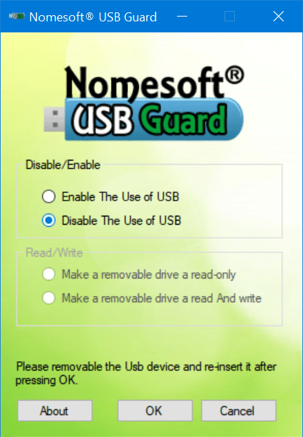 habilitar o deshabilitar unidades USB en Windows 10 pic5