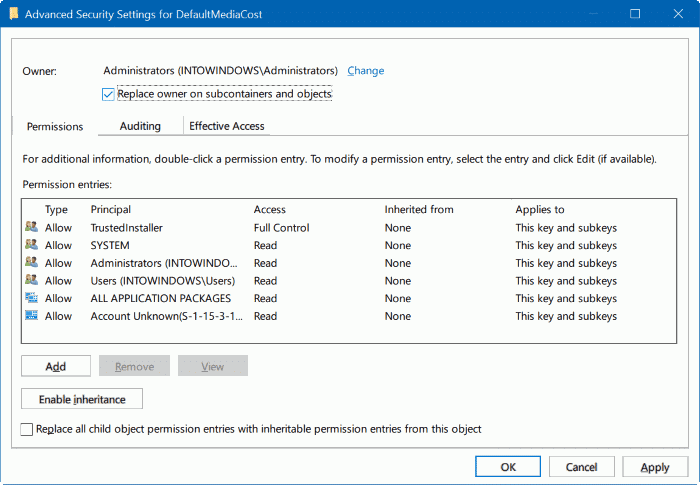 tomar posesión del registro en Windows 10 pic7