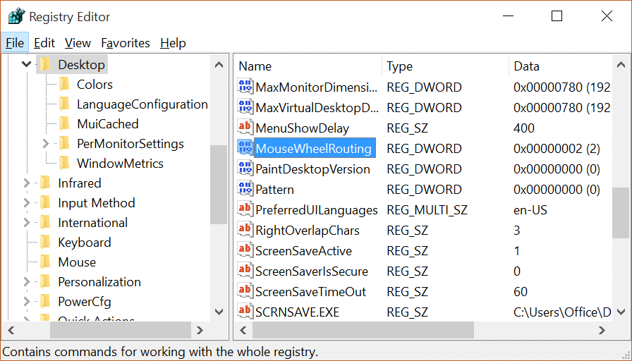 Habilitar o deshabilitar el desplazamiento de la ventana inactiva de Windows 10 pic3