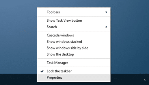 Eliminar el cuadro de búsqueda de la barra de tareas de Windows 10 paso 2