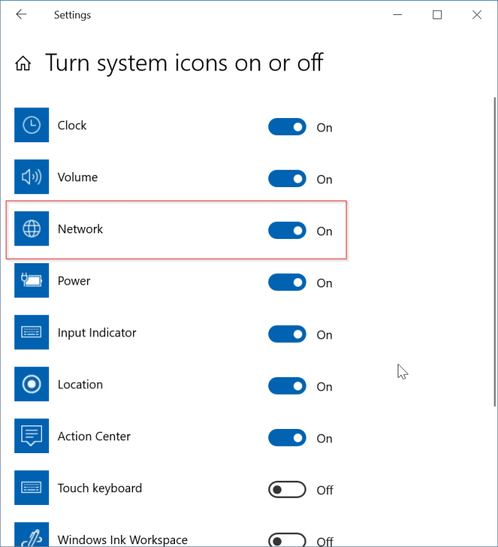 Falta el icono de wifi en la barra de tareas de Windows 10 pic3