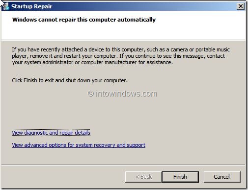 Reparar Windows 7 sin medios de instalación Paso 2