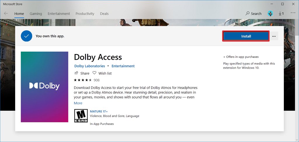 Descarga la aplicación Dolby Access