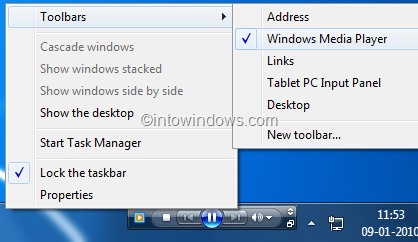 Habilite la barra de herramientas de la barra de tareas de Windows Media Player 12 en Windows 7 pic6