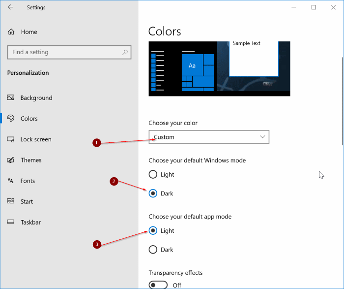 iniciar la barra de tareas y el centro de notificaciones está deshabilitado en la configuración de Windows 10 pic1