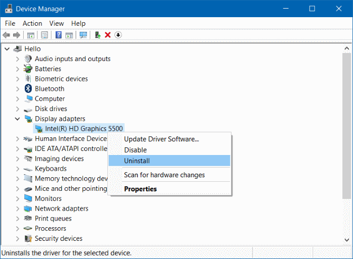 Revertir o retroceder a la versión anterior de un controlador en Windows 10 paso 8
