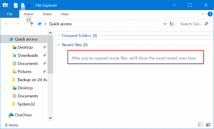 eliminar archivos recientes de Windows 10 de acceso rÃ¡pido pic4