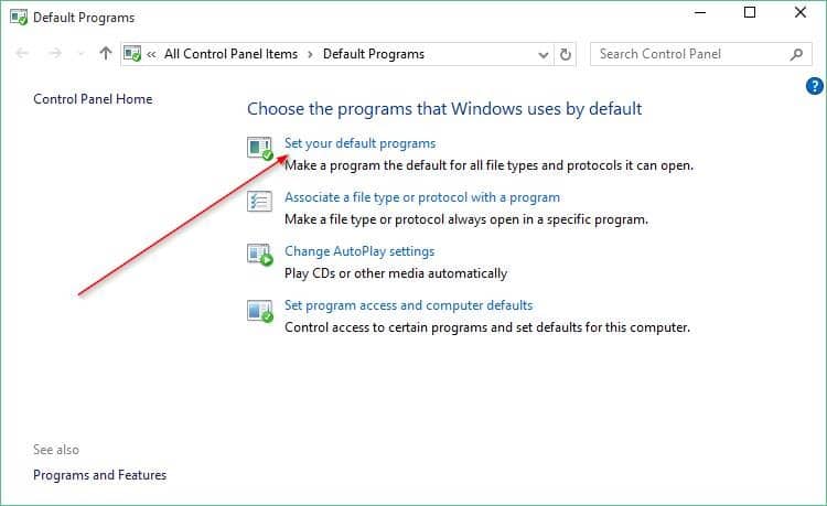 Configure Chrome como el navegador predeterminado en Windows 10 paso 4