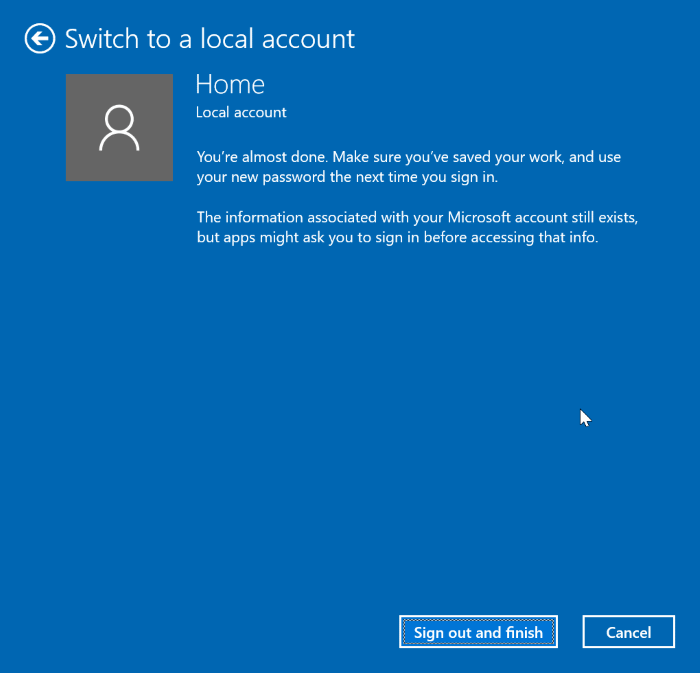 cambiar de cuenta local a Microsoft en Windows 10 pic4