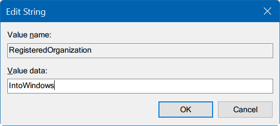 cambiar el propietario registrado y el nombre de la organización Windows 10 pic3