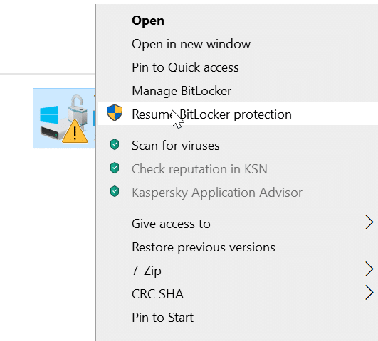 icono de bitlcoker en unidades en Windows 10 pic4