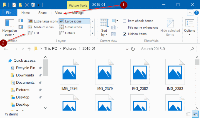 Las miniaturas ahora aparecen en el Explorador de archivos de Windows 10, Paso 1
