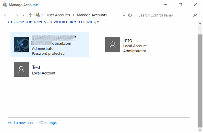 Cuenta estándar para la cuenta de administrador de Windows 10 pic8