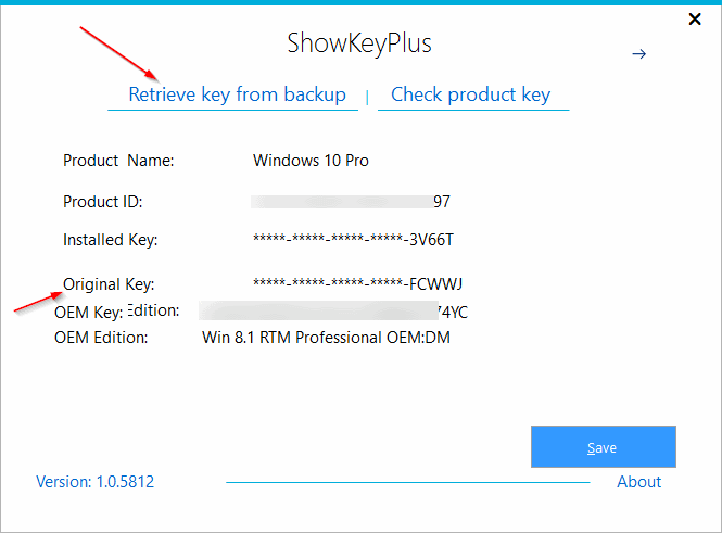 Recupere la clave del producto de la carpeta Windows.old pic1.1