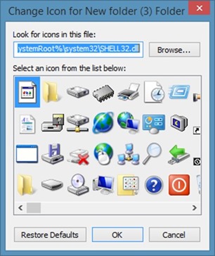 cambiar el icono de carpeta en Windows 7 o Windows 8 paso 3