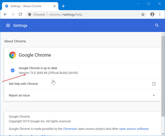 actualizar Google Chrome en Windows 10 pic2
