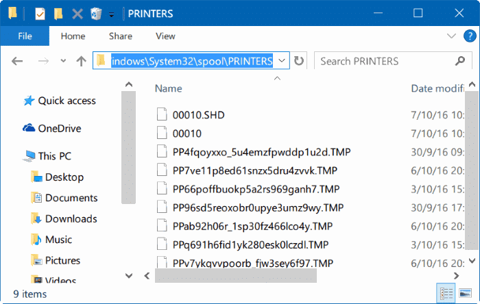 borrar la cola de impresión en Windows 10 pic9