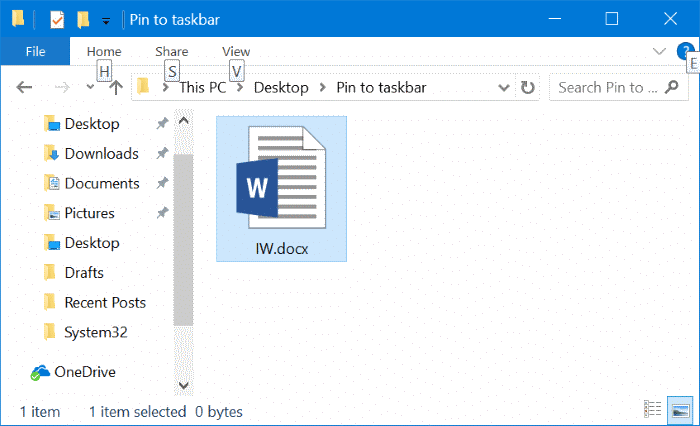 anclar cualquier archivo a la barra de tareas de Windows 10 pic7