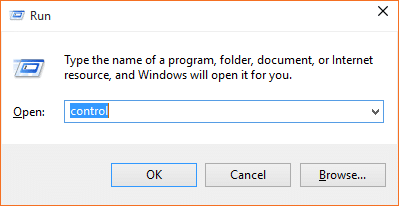 Abra el Panel de control de Windows 10 paso 1