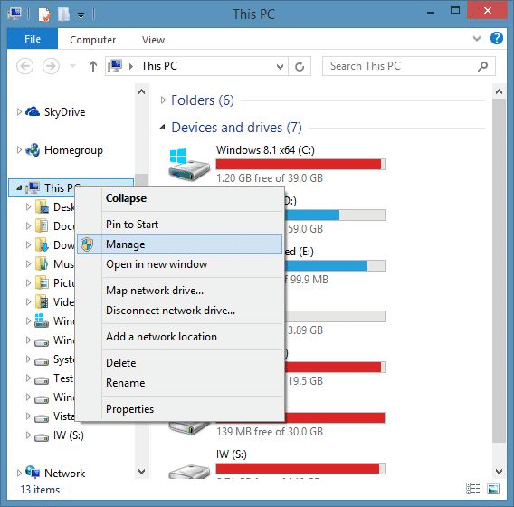 Abra Administración de discos en Windows 10 / 8.1 Método 4 Paso 2