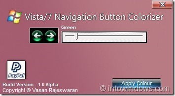 Cambiar el color del botón de navegación en Windows 7