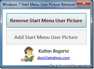 Eliminar la imagen de usuario del menú Inicio en Windows7