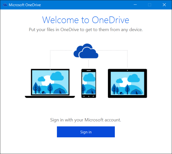 Cerrar sesión en OneDrive en Windows 10 Paso 5