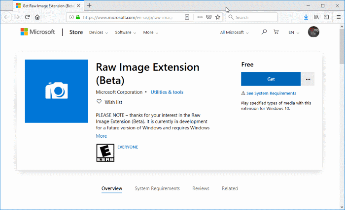 abrir imágenes sin procesar en windows 10 pic1