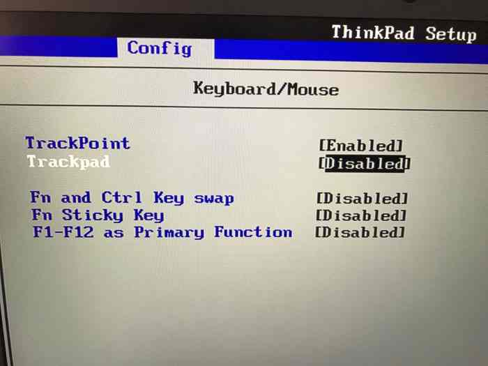 habilitar o deshabilitar el trackpad en el BIOS en Windows 10