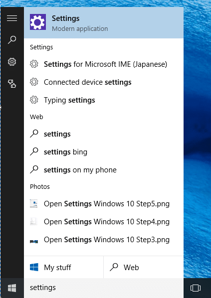 Abra la configuración de Windows 10 Paso 6