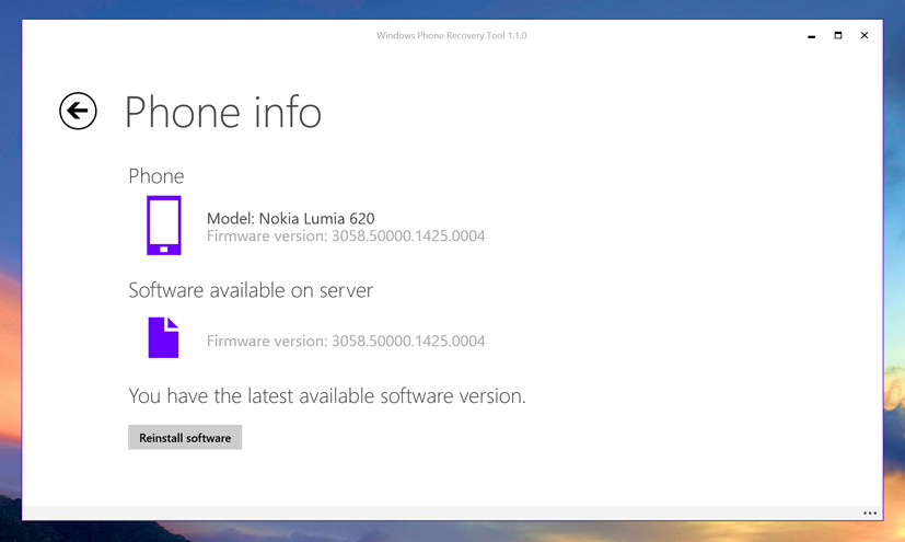 Opciones de descarga de imágenes de Windows Phone