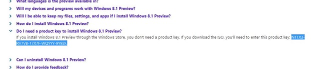 Clave de producto de Windows 8.1