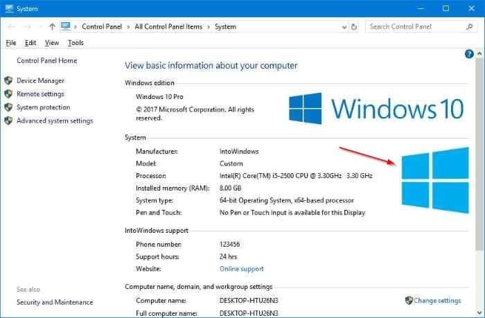Cambiar el logotipo y la informaci贸n de OEM en Windows 10 pic01