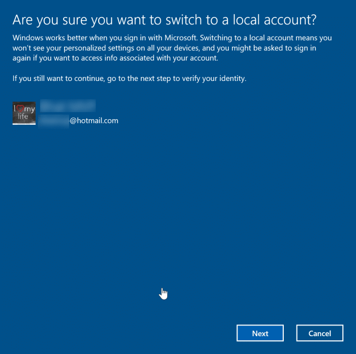 cerrar sesión en la cuenta de Microsoft en Windows 10 pic2