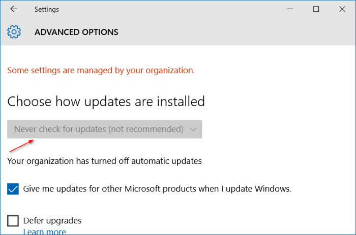 Deshabilite las actualizaciones automáticas de Windows en Windows 10 usando el registro