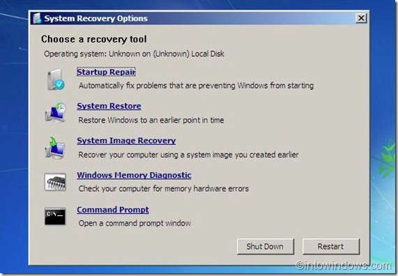 reparar Windows 7 desde una unidad flash USB