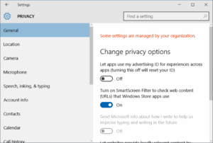 Elimina el mensaje "Algunas configuraciones son administradas por tu organización" en la configuración de Windows 10