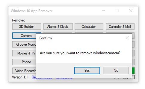 Eliminador de aplicaciones de Windows 10