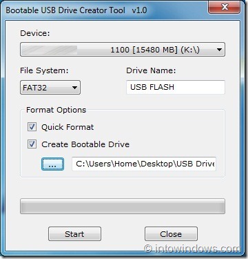 Herramienta de creación de unidad USB de arranque para Windows
