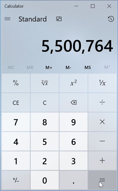 Calculadora de estilo clásico de Windows 7 para Windows 10