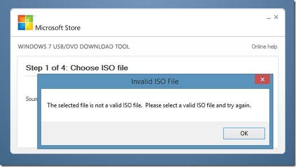El archivo seleccionado no es ISO
