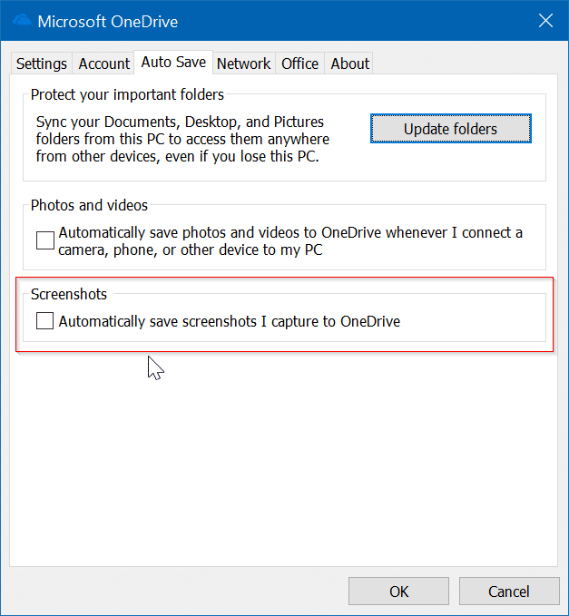 Windows 10 no guarda capturas de pantalla en la carpeta Screenshot pic2