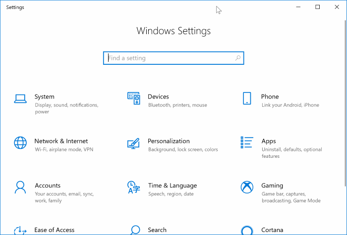 La aplicación de configuración no funciona en Windows 10 (2)