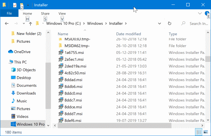 Es seguro eliminar archivos de la carpeta del instalador de Windows (2)