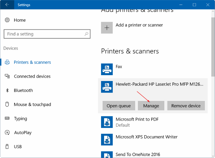 cambiar la impresora predeterminada en Windows 10 paso 4