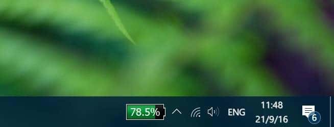 muestra el porcentaje de baterÃ­a en la barra de tareas en Windows 10 pic4